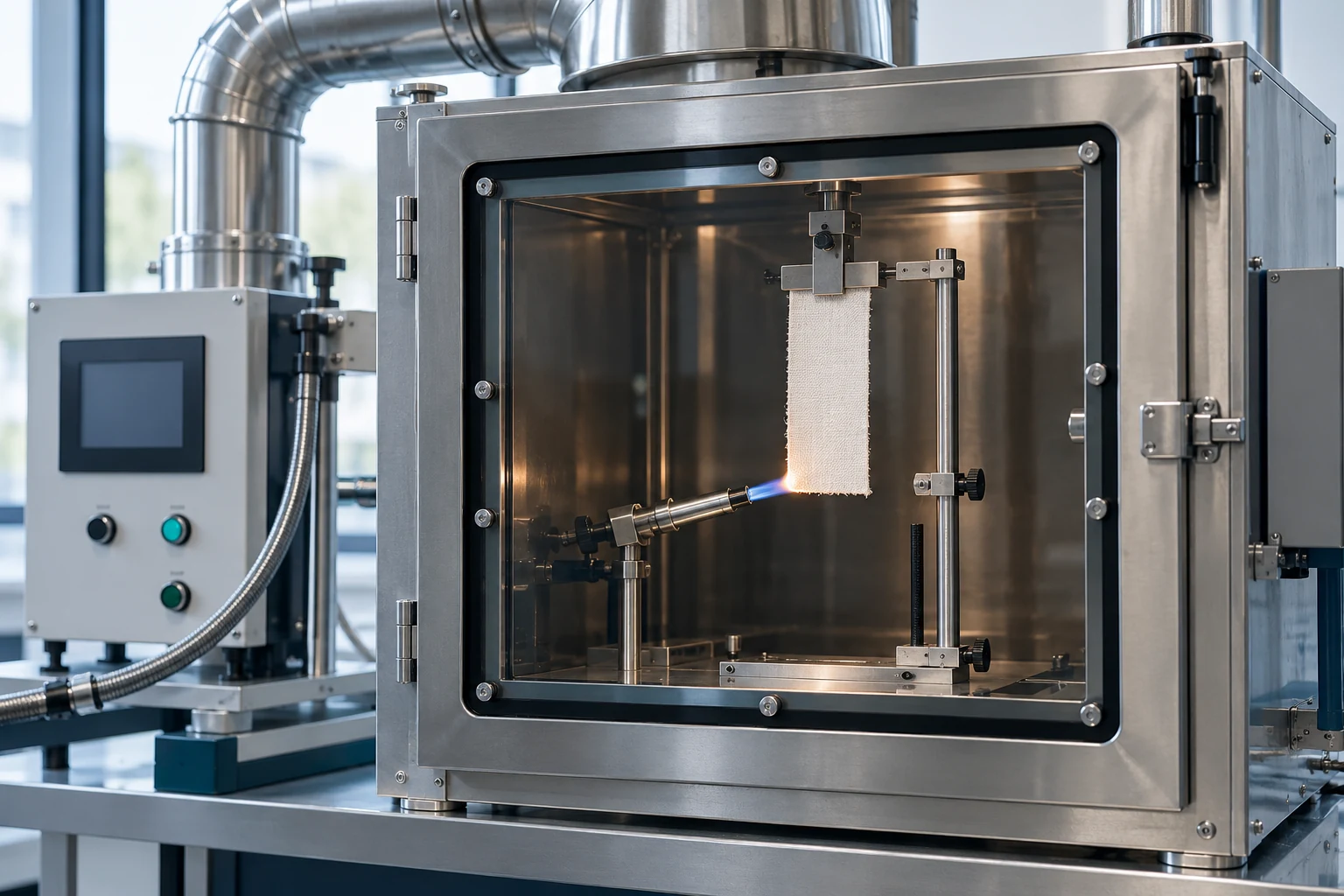 Controlled flammability test